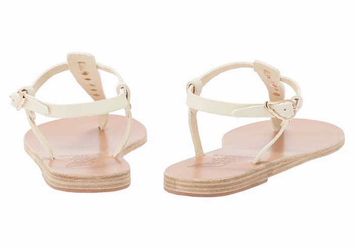 Sandale Cu Curea Din Spate Ancient Greek Sandals Lito Bee Dama Albi | AUK737EF