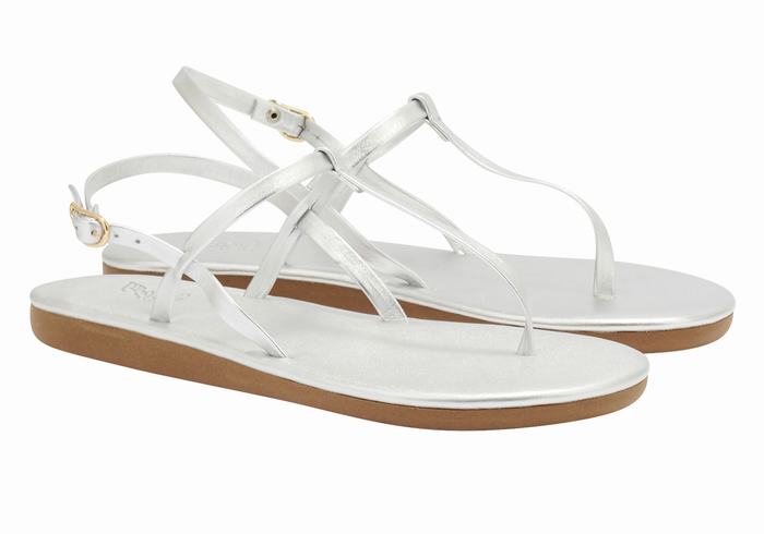 Sandale Cu Curea Din Spate Ancient Greek Sandals Lito Flip Flop Dama Argintii | GKB915IB