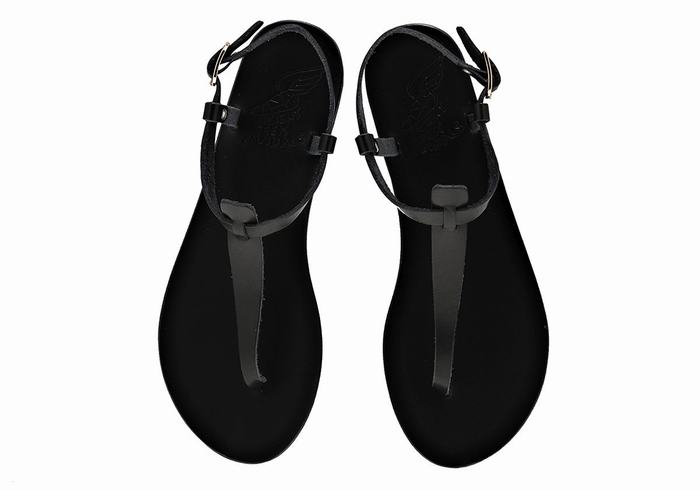 Sandale Cu Curea Din Spate Ancient Greek Sandals Lito Flip Flop Leather Dama Negrii | KTA1646MX