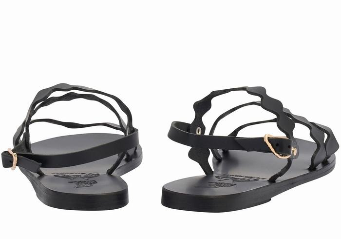 Sandale Cu Curea Din Spate Ancient Greek Sandals Clio Onda Leather Dama Negrii | XAS1779MB