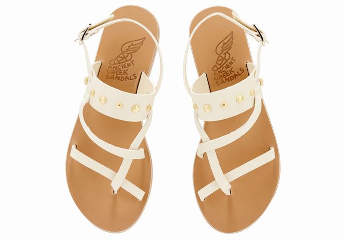 Sandale Cu Curea Din Spate Ancient Greek Sandals Alethea Bee Dama Albi | CCW525FU