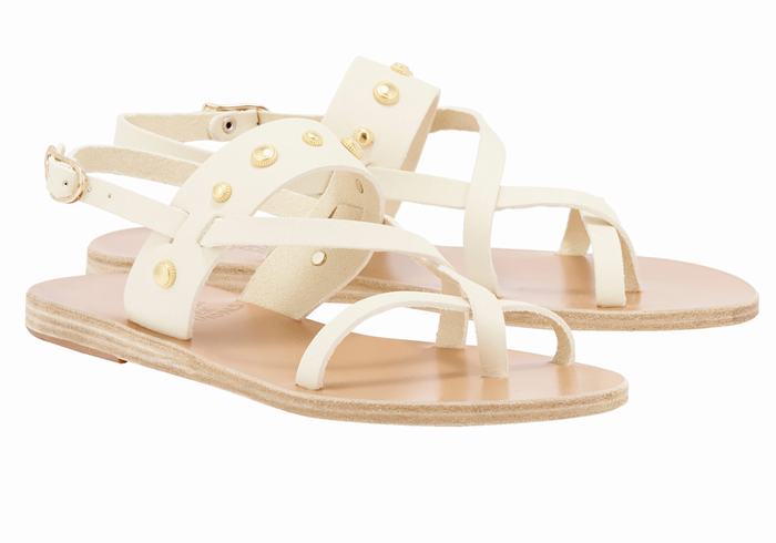 Sandale Cu Curea Din Spate Ancient Greek Sandals Alethea Bee Dama Albi | CCW525FU