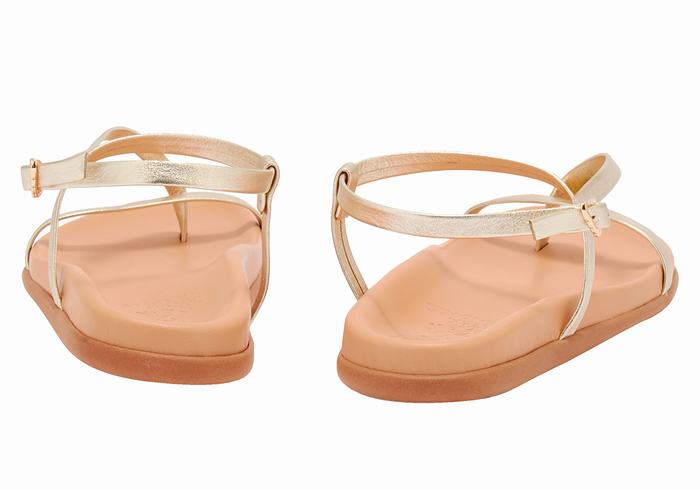 Sandale Cu Curea Din Spate Ancient Greek Sandals Aimilia Dama Aurii Albi | YDH2735MA