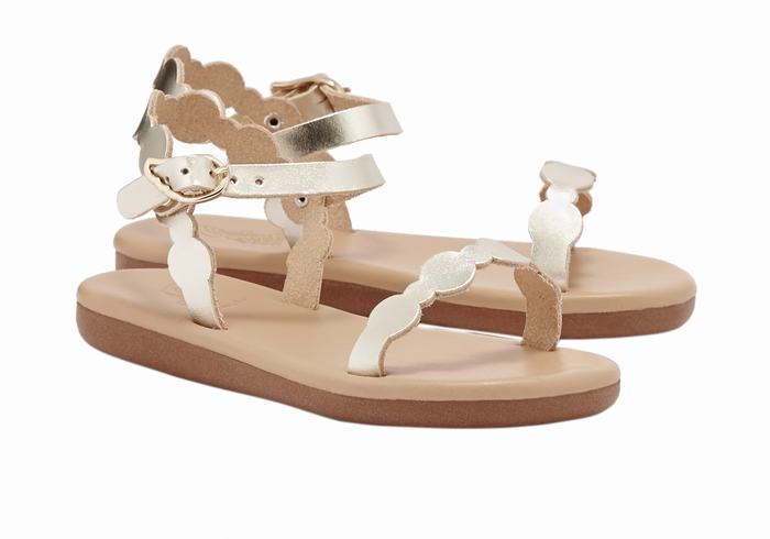 Sandale Plate Ancient Greek Sandals Little Toxo Soft Copii Aurii Albi | TQE648GE