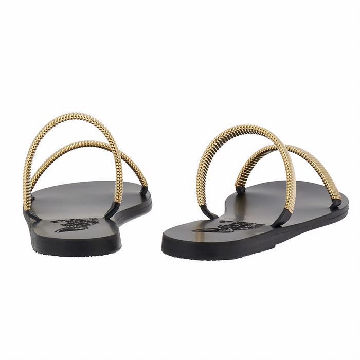 Sandale Slide Ancient Greek Sandals Saita Dama Aurii Negrii | IYT3186WN